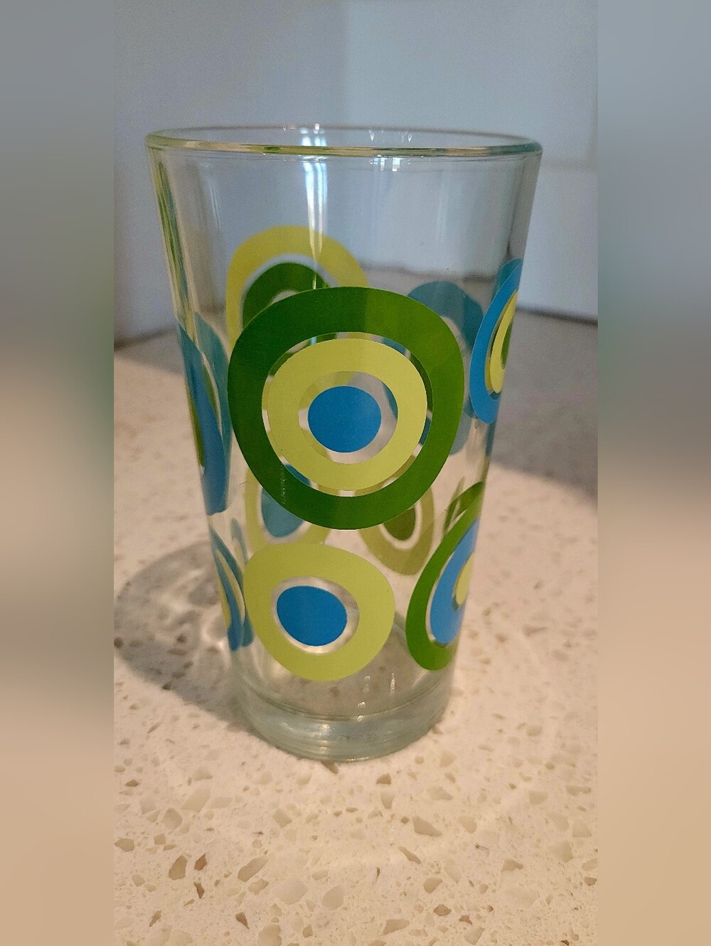 VTG MCM Libbey Circus Pattern Blue & Green 12oz Tumblers | Set Of 4 - Picture 3 of 5